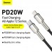 Кабель металлические штекеры BASEUS Type-C to Lightning Metal Data Cable 2м (CATLJK-B02)