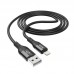 Кабель HOCO Lightning Creator silicone charging data cable X72 1 метр черный усиленный