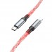 Кабель прозрачный светящийся HOCO U112 Shine Type-C to Lightning серый