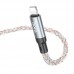 Кабель прозрачный светящийся HOCO U112 Shine Type-C to Lightning серый