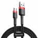 Кабель Micro USB BASEUS cafule 2 метра черно-серый CAMKLF-CG1