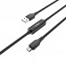 Кабель с дисплеем Hoco S13 Micro-USB Central Control Timing черный 120 см
