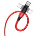 Кабель HOCO Type-C to Type-C Orbit charging data cable U100 1.5m 100W 5A красный