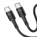 Кабель HOCO Type-C to Type-C Victory charging data cable X83 1 м 60вт белый