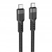 Кабель HOCO Type-C to Type-C charging data cable U110 1.2m 60W черный 6931474770622