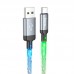 Кабель HOCO Shine U112 с подсветкой RGB - USB - Type-C 1m