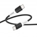 Кабель HOCO Type-C to Type-C silicone charging data cable X82 на 60W черный