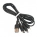 Кабель тройной Hoco X25  combo Micro USB + Lightning + Type-C 1 метр черный