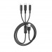 Кабель тройной Hoco X25  combo Micro USB + Lightning + Type-C 1 метр черный