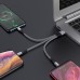 Кабель HOCO X47 Harbor Combo 3-in-1 Lightning + Micro USB + Type-C 0.25m черный