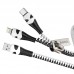 Кабель HOCO Combo 2 in 1 Lightning/Type-C Zipper charging cable U97 |0.96M, 2.4A|