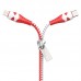 Кабель HOCO U97 Combo 2 in 1 Lightning/Type-C Zipper - молния 0.96 метра двойной