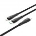 Кабель HOCO Combo Type-C to Type-C and Lightning Super U102 1.5m черный