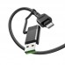 Кабель HOCO Moulder U106 Combo 4 in 1 Type-C и USB to Type-C и Lightning черный