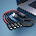 Кабель HOCO X76 Combo 4-in-1 2*Lightning + Type-C + Micro USB Super charging cable