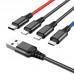 Кабель HOCO Combo 4-in-1 2Lightning+Type-C+Micro USB Super charging cable X76 |1M, 2A|