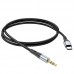 Кабель HOCO UPA22 - 3.5mm to Type-C silicone digital audio conversion 1 метр черный