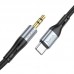 Кабель HOCO UPA22 - 3.5mm to Type-C silicone digital audio conversion 1 метр черный