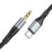 Кабель силиконовый HOCO UPA22 - 3.5mm to Type-C silicone digital audio conversion cable 1 метр белый
