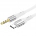 Кабель силиконовый HOCO UPA22 - 3.5mm to Type-C silicone digital audio conversion cable 1 метр белый
