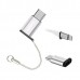 Переходник Micro USB to Type-C REMAX RA-USB1 адаптер вилка гнездо серебристый