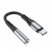 Переходник HOCO Type-C Digital 3.5 Audio converter DAC LS33 0.12m черно серый