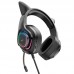 Наушники HOCO Cute cat luminous cat ear gaming headphones W107 розовые вставки