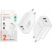 Зарядное устройство BOROFONE BN10 65w 2 порта Type-C и USB-A белое