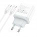 Зарядный адаптер Hoco C105A 20W Type-C и USB с быстрой зарядкой и LED подсветкой