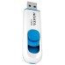 Флеш накопитель A-Data C008 16 ГБ USB 2.0 белый с голубым