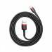 Кабель Baseus Cafule USB 2.0 to Lightning 2.4A 1 м  (CALKLF-B19) Черный/Красный