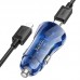 Адаптер авто + кабель Type-C to Lightning  - HOCO Z47A Transparent Discovery Edition синие