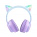 Наушники Bluetooth с подсветкой ONIKUMA B90 Gaming CAT with LED фиолетовые
