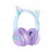 Наушники Bluetooth с подсветкой ONIKUMA B90 Gaming CAT with LED фиолетовые