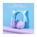 Наушники Bluetooth с подсветкой ONIKUMA B90 Gaming CAT with LED фиолетовые