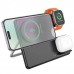 Зарядное с подставкой - держателем HOCO CQ1 Geek folding 3-in-1 magnetic wireless fast charger черное