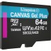 Карта памяти KINGSTON MicroSDXC 64 GB U3 Canvas Go! Plus 170R / 90W + adapter