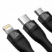 Кабель Baseus Flash Series 2 3-in-1 (Micro USB+Lightning+Type-C) 100W 1.5m (CASS030201)