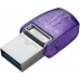 Флешка двойная usb3.0 + TypeC  - 128 ГБ Kingston DTDUO3CG3 microDuo 3C металлическая