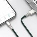 Кабель металлические коннекторы Baseus Cafule Metal Lightning 2 метра зеленый