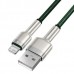 Кабель металлические коннекторы Baseus Cafule Metal Lightning 2 метра зеленый