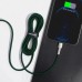 Кабель металлические коннекторы Baseus Cafule Metal Lightning 2 метра зеленый