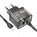 Зарядное устройство 2 выхода HOCO N34 dual-port комплект с кабелем Type-C to Lightning