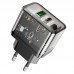 Зарядное устройство 2 выхода HOCO N34 dual-port 20W блок адаптер прозрачно черный