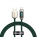 Кабель с экранчиком Baseus Fast Charging USB - Type-C 66W 1 метр CASX020006 зеленый