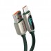 Кабель с экранчиком Baseus Fast Charging USB - Type-C 66W 1 метр CASX020006 зеленый