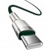 Дата кабель 1 метр - BASEUS Cafule Metal CATJK-C06 Type-C to Type-C 100W 1m 5A зелёный
