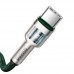 Дата кабель 1 метр - BASEUS Cafule Metal CATJK-C06 Type-C to Type-C 100W 1m 5A зелёный