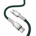 Дата кабель 1 метр - BASEUS Cafule Metal CATJK-C06 Type-C to Type-C 100W 1m 5A зелёный