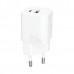 Зарядное устройство - адаптер Proove Silicone Power Plus 20W (Type-C + USB) белое